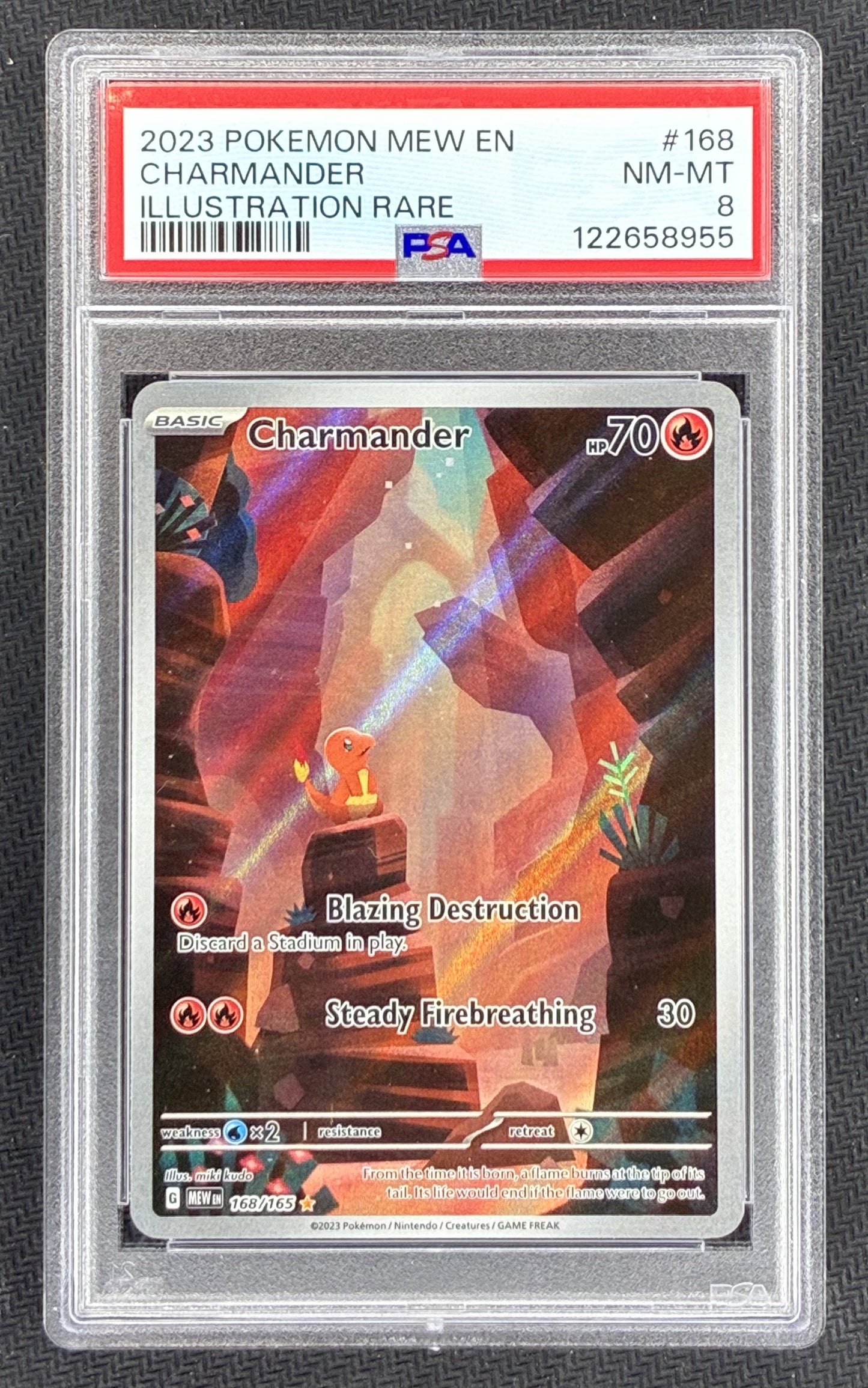 PSA 8 Charmander 168/165 Illustration Rare Pokémon 151 English Card