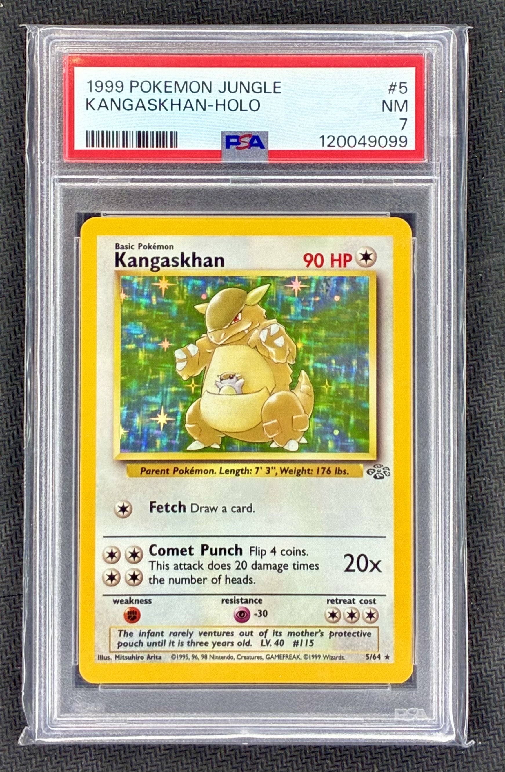 PSA 7 Kangaskhan 5/64 Jungle Set Holo (1999 Pokémon Card)