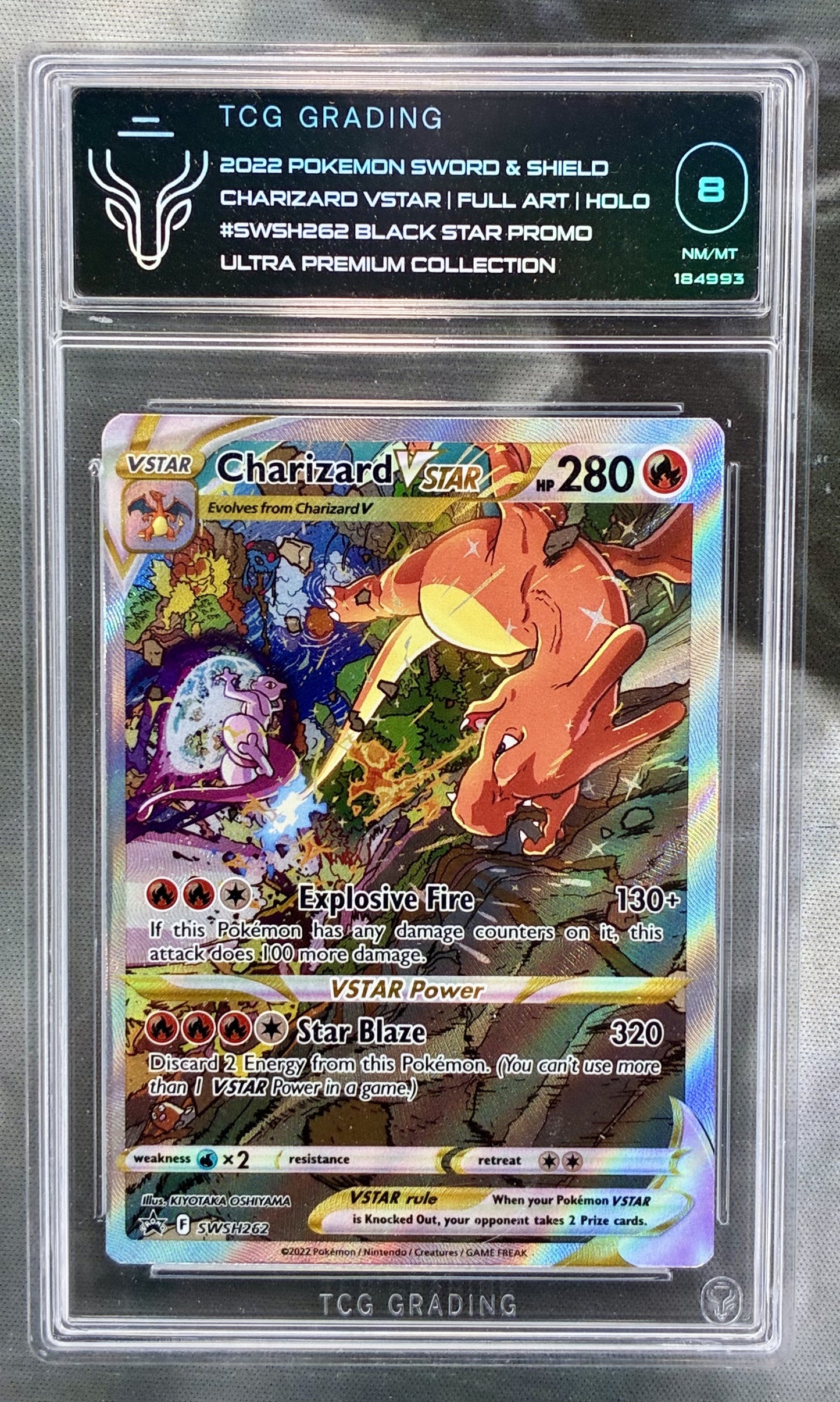 Pokémon Charizard VSTAR SWSH262 Black Star Promo Card Graded TCG 8 Condition