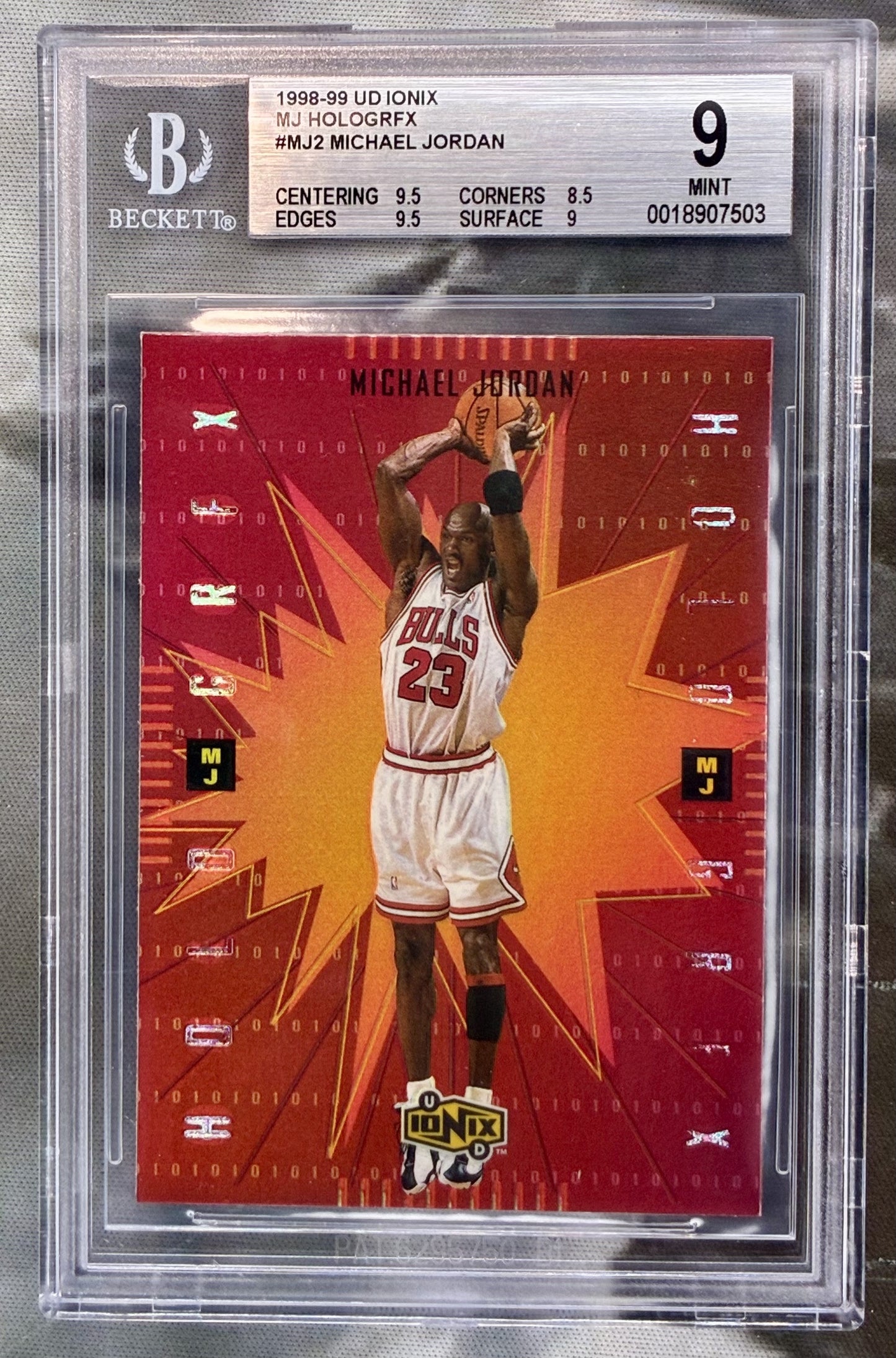 1998–99 Upper Deck Ionix Michael Jordan HoloGRFX #MJ2 BGS 9 Mint