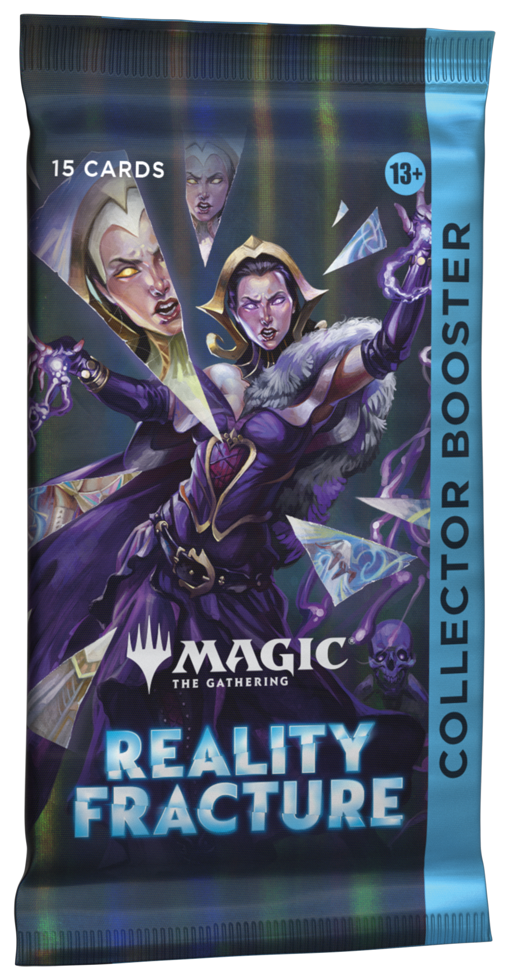 Magic: The Gathering Reality Fracture Collector Booster Pack containing 15 cards with Rares, Mythics, Traditional Foils, Surge Foils, Echoed Pairs and premium treatments.