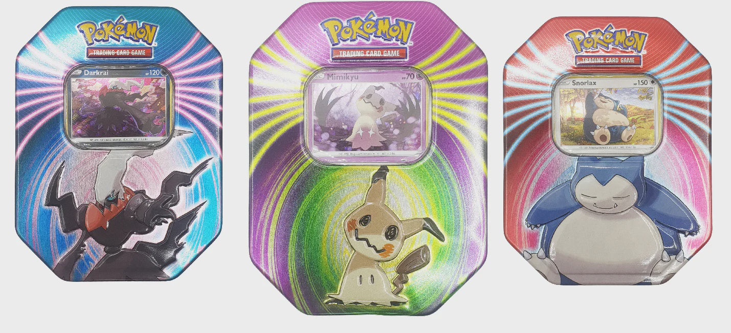 Pokémon Darkrai Mighty Mysterious Tin 2021 sealed 3 booster packs product