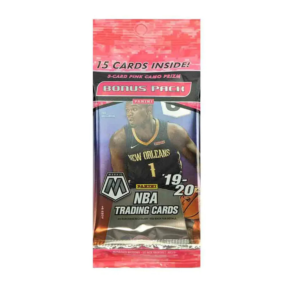 2019-20 Panini Mosaic Basketball Multi Cello Pack with Pink Camo Prizms