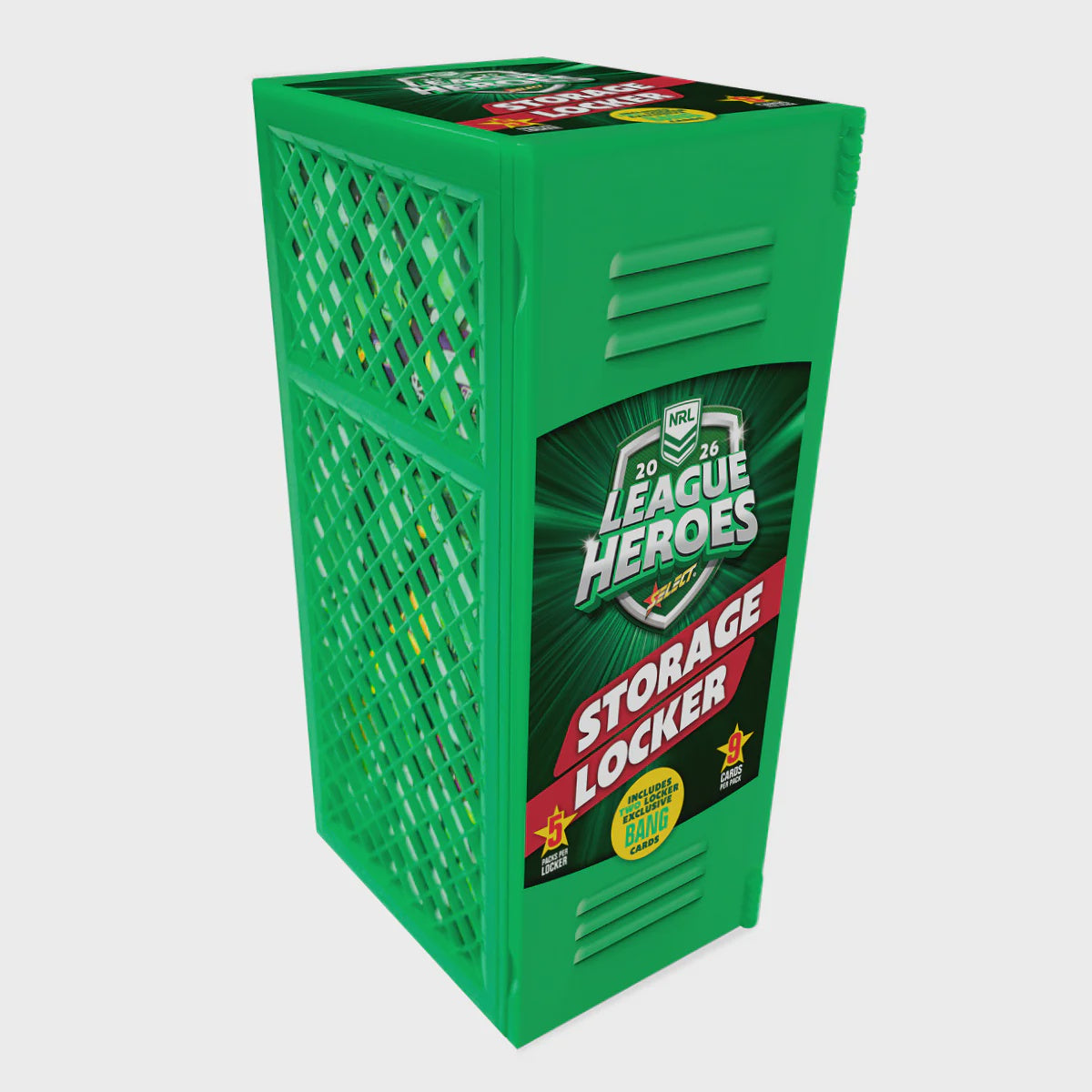 2026 NRL League Heroes Storage Blaster Locker with packs