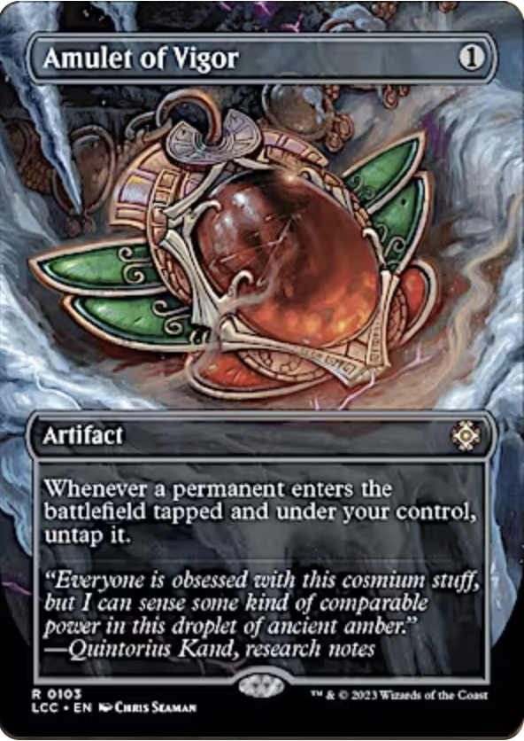 Product image of Amulet of Vigor | Borderless Box Topper (0103) | The Lost Caverns of Ixalan Commander Variants | Near Mint (NM)