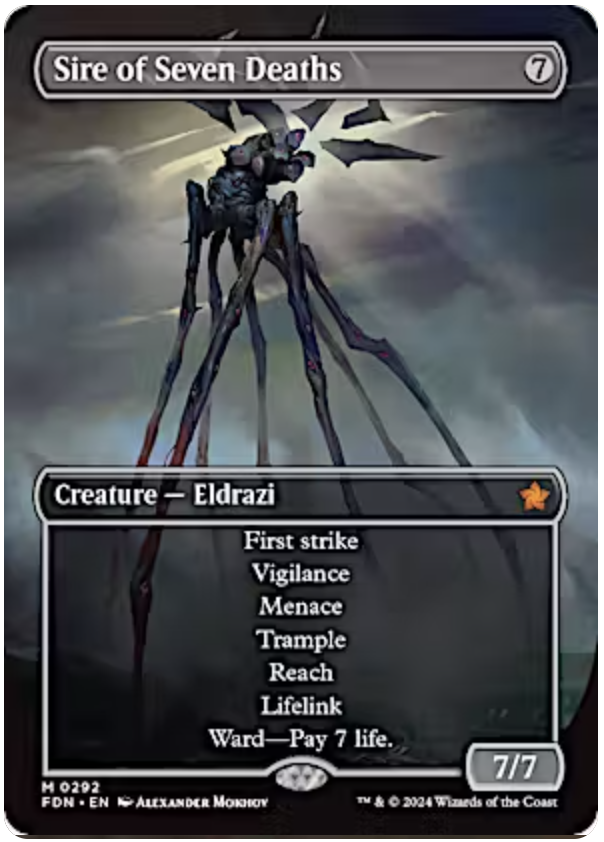 Foundations Variants: Sire of Seven Deaths (0292 - Borderless) | MTG