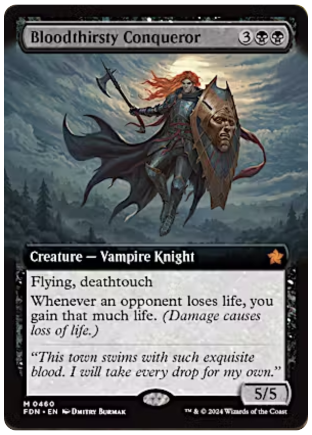 Product image of Foundations Variants: Bloodthirsty Conqueror (0460 – Extended Art) | MTG Near Mint