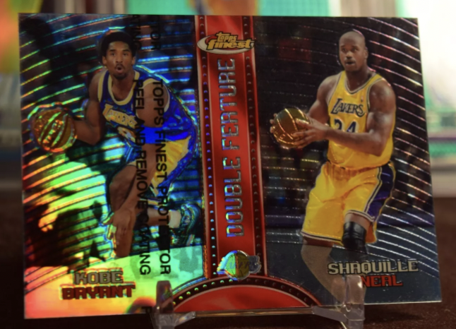 Product image of Kobe Bryant / Shaquille O’Neal – 1999-00 Topps Finest Double Feature Refractor | Original Peel | NBA Card