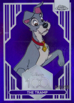 2023 Topps Chrome Disney 100 The Tramp Purple Refractor /299 #77 trading card