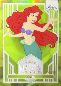 2023 Topps Chrome Disney 100 Ariel Green Refractor /99 #19 trading card