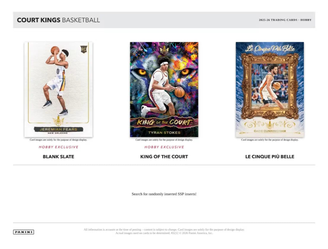 Preorder 2025-26 Panini Court Kings Basketball Hobby Box