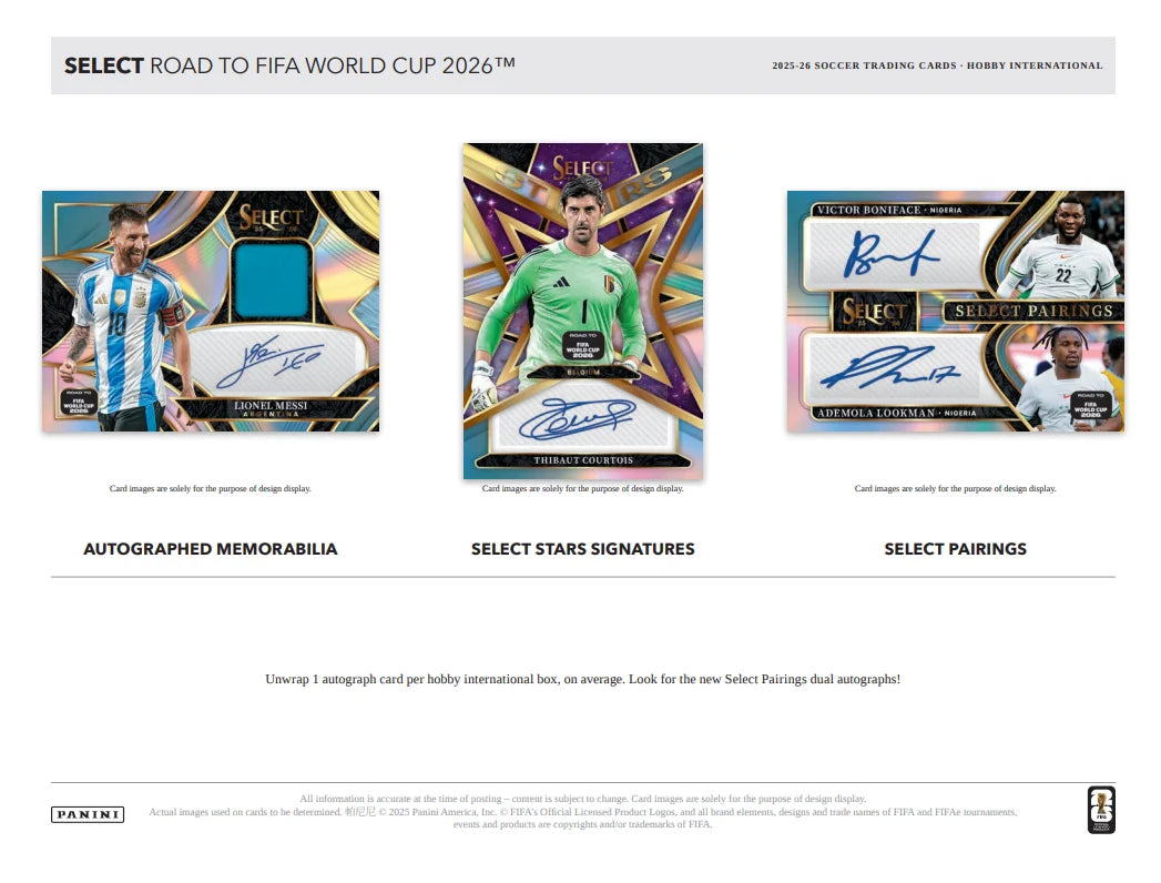 Pre-Order 2025-26 Panini Select Road to FIFA World Cup Soccer Hobby International Box