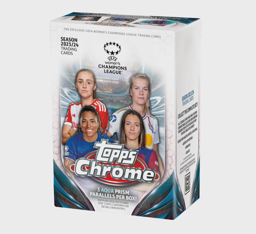 Product image of 2023-24 Topps Chrome UEFA Women's Champions League Soccer Value Blaster Box