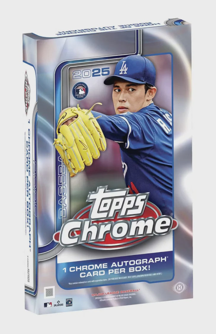 2025 Topps Chrome Baseball Hobby Box – 1 Autograph – MLB Trading Cards