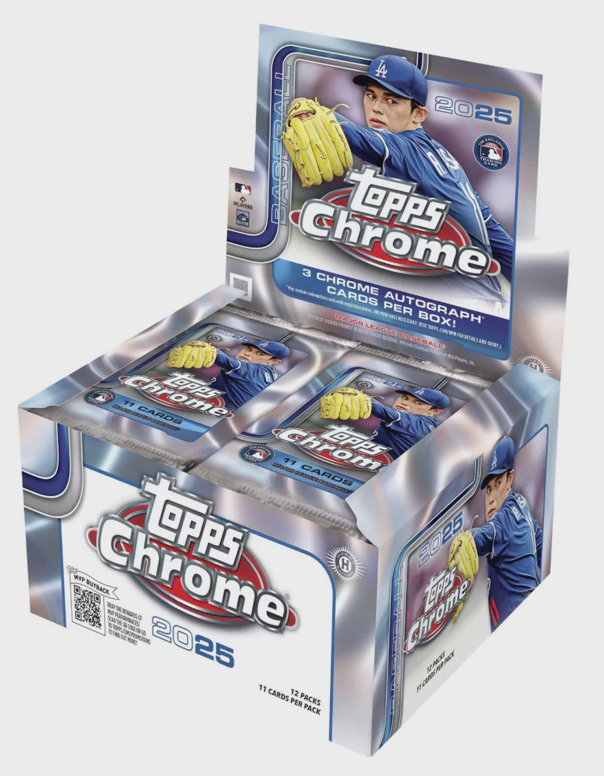2025 Topps Chrome Baseball Jumbo Hobby Box – 3 Autographs – MLB Trading Cards
