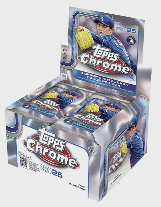 2025 Topps Chrome Baseball Jumbo Hobby Box – 3 Autographs – MLB Trading Cards