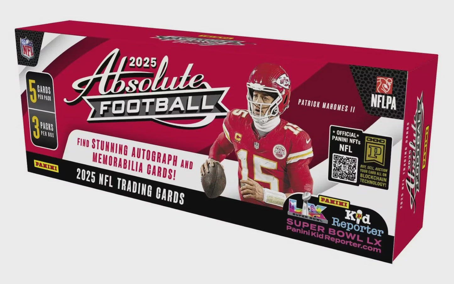 2025 Panini Absolute Football Hobby Box featuring NFL Rookie Patch Autos and Kaboom inserts