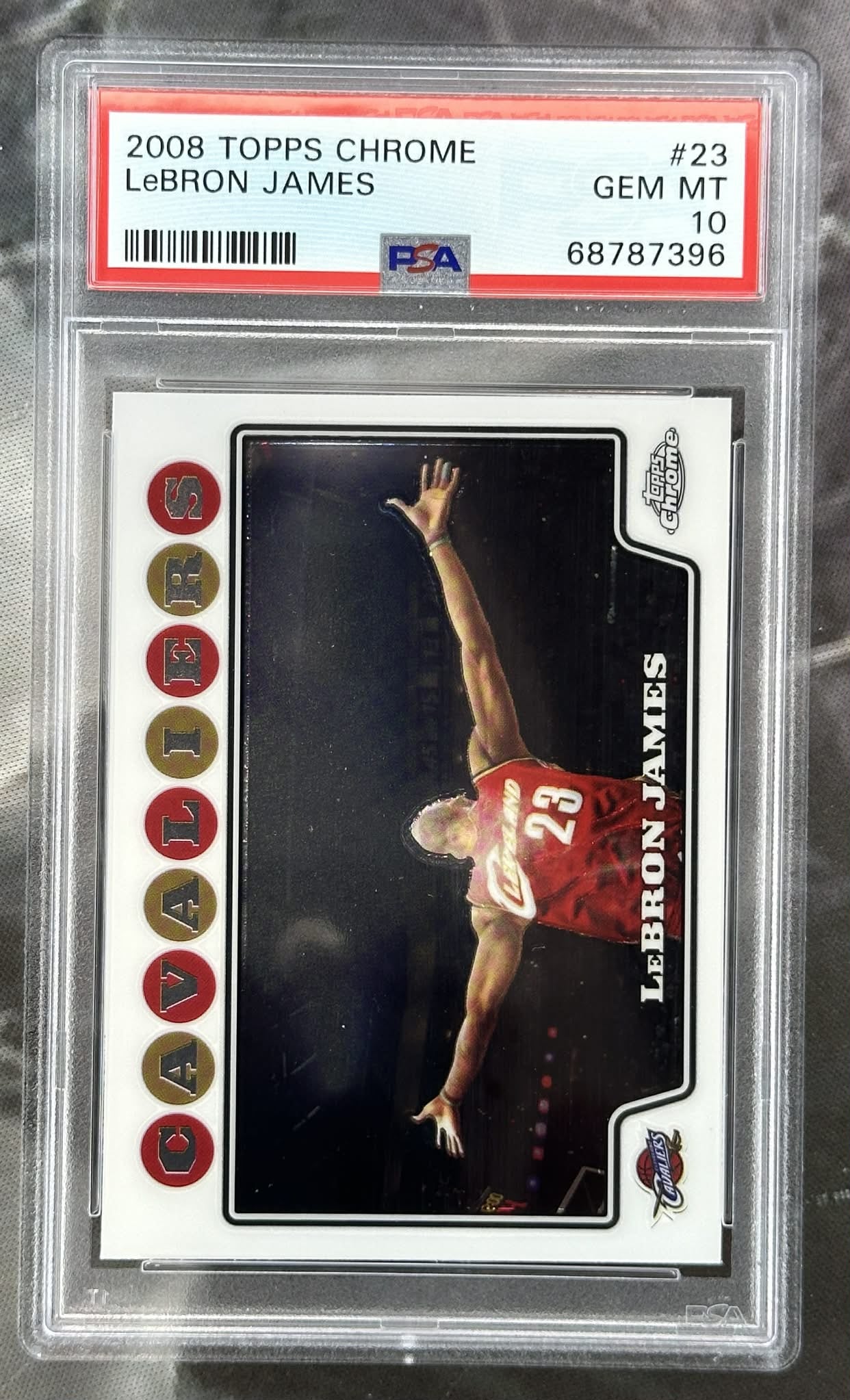 2008 Topps Chrome LeBron James #23 PSA 10 Gem Mint graded basketball card