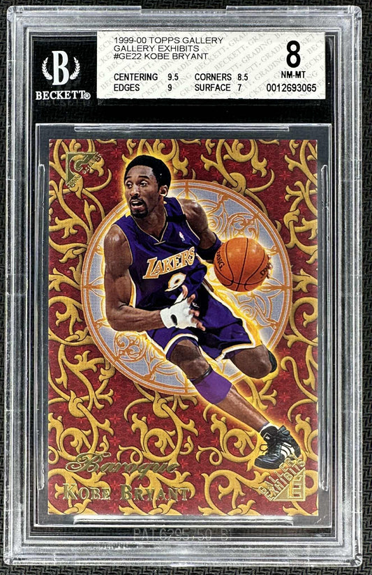 1999-00 Topps Gallery Exhibits Kobe Bryant #GE22 graded BGS 8