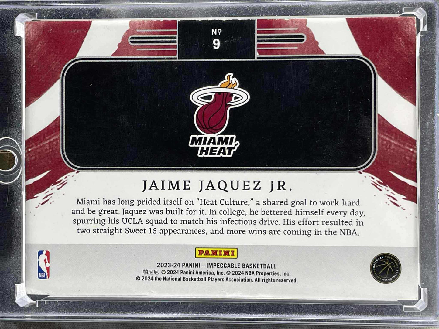 2023-24 Panini Impeccable – Silver Bar Rookie Jaime Jaquez /8