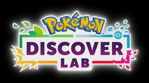 Pokémon Discover Lab logo with colorful text on a black background