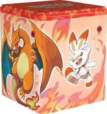Pokémon TCG Fire Stacking Tin – Charizard Design with 3 Booster Packs and Coin