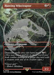 Product image of Hunting Velociraptor | Emblem Foil (0030) | MTG Universes Beyond: Jurassic World Collection | Near Mint (NM)