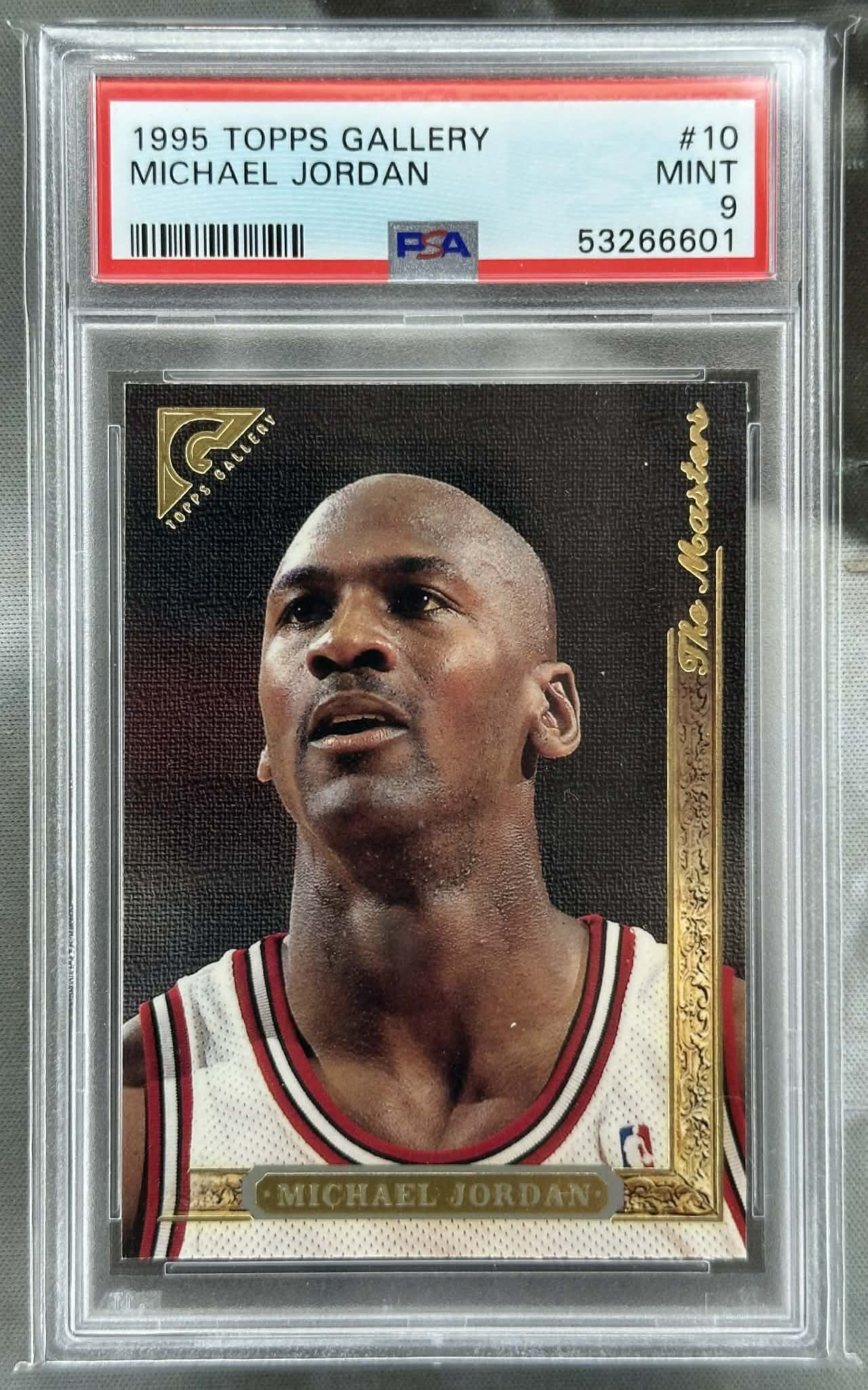 1995 Topps Gallery Michael Jordan #10 PSA 9 Mint graded basketball card