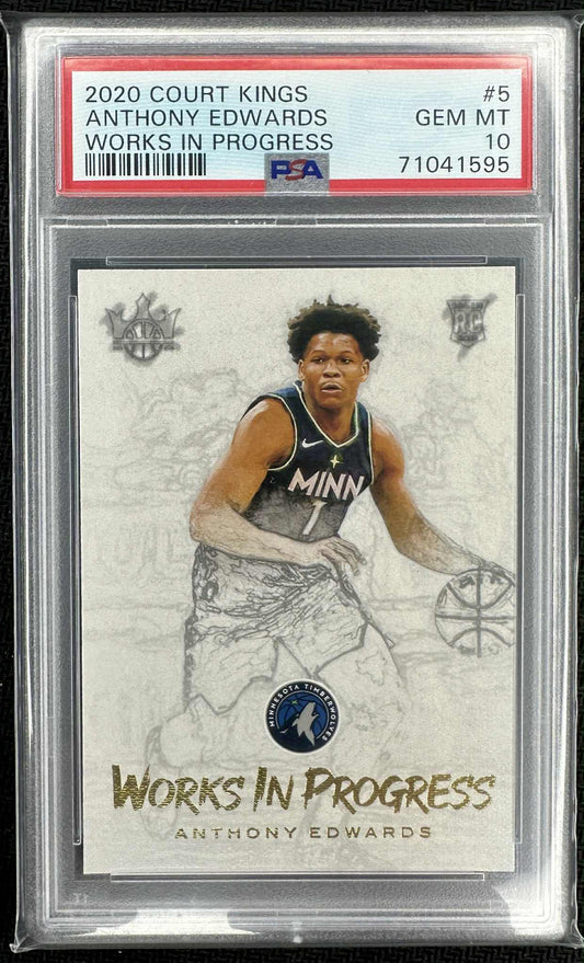 2020 Panini Court Kings Anthony Edwards Rookie PSA 10 Works in Progress #5