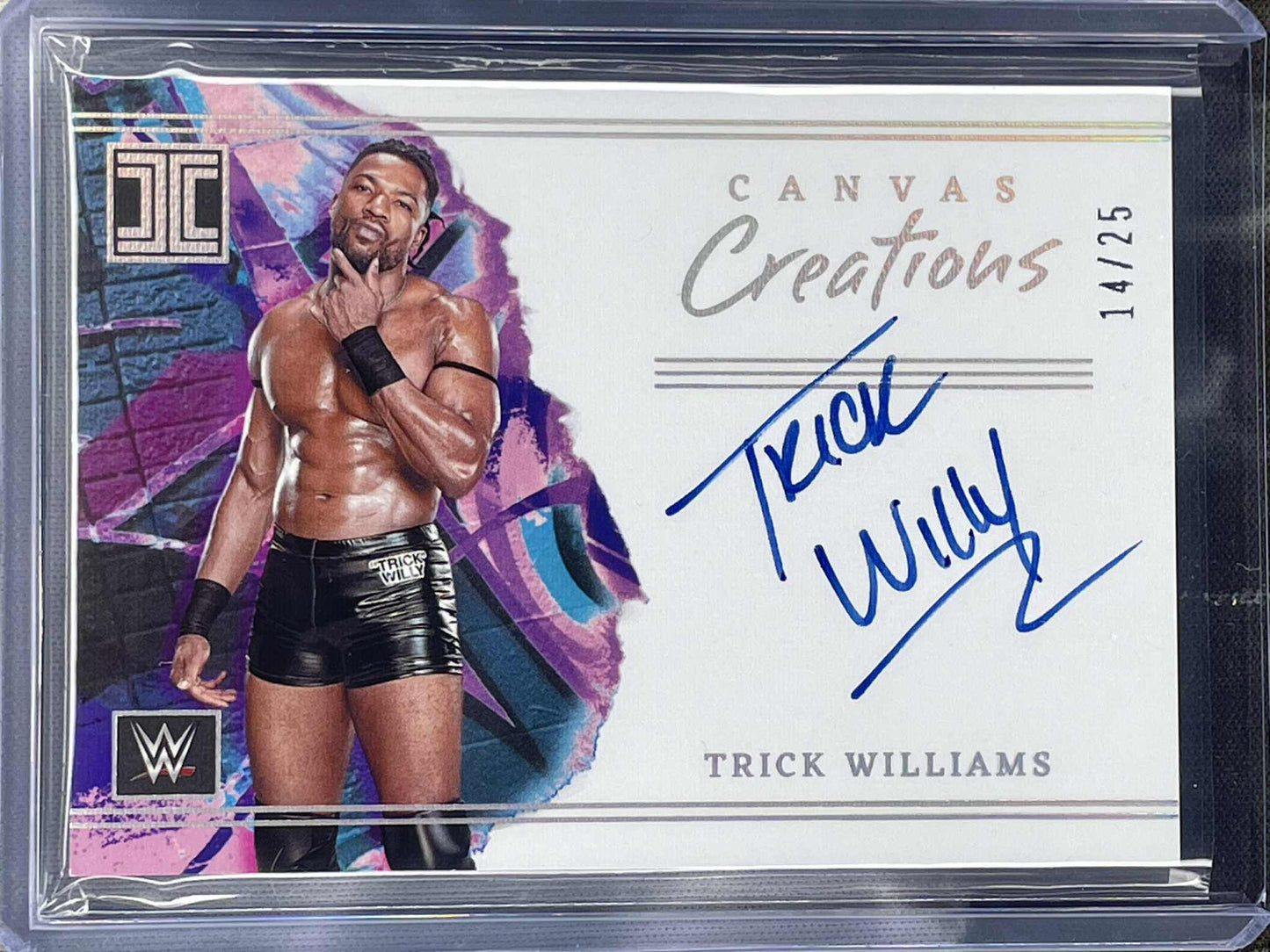 “2023 Panini Impeccable WWE Trick Williams Canvas Creations Autograph /25.”