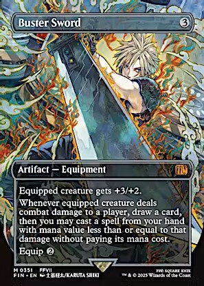 Buster Sword Borderless 0351 Final Fantasy Variants Trading Card Game