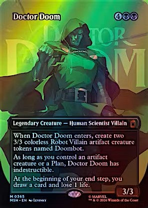 Doctor Doom Borderless Foil Marvel Super Heroes MSH Magic the Gathering card