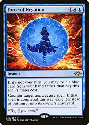Force of Negation Magic: The Gathering card from Modern Horizons set (052).