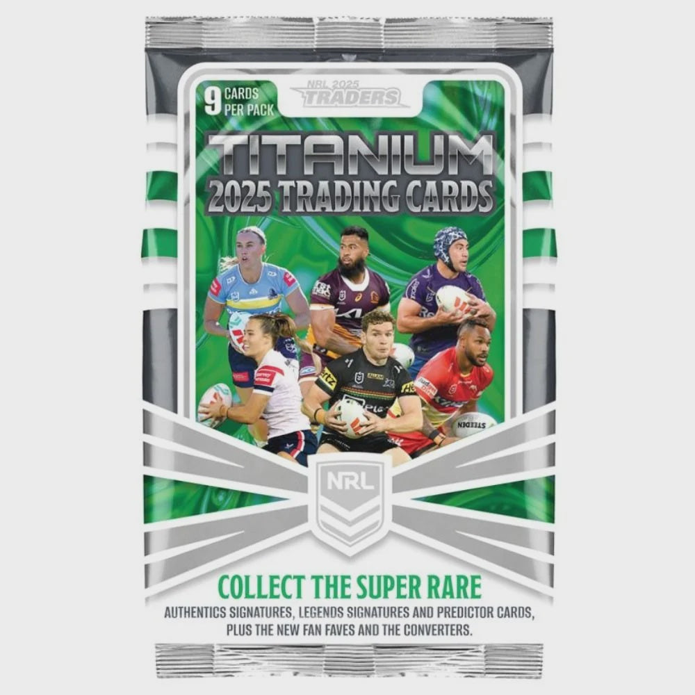 Product image of NRL 2025 Traders Titanium Rugby League Trading Cards Booster Pack