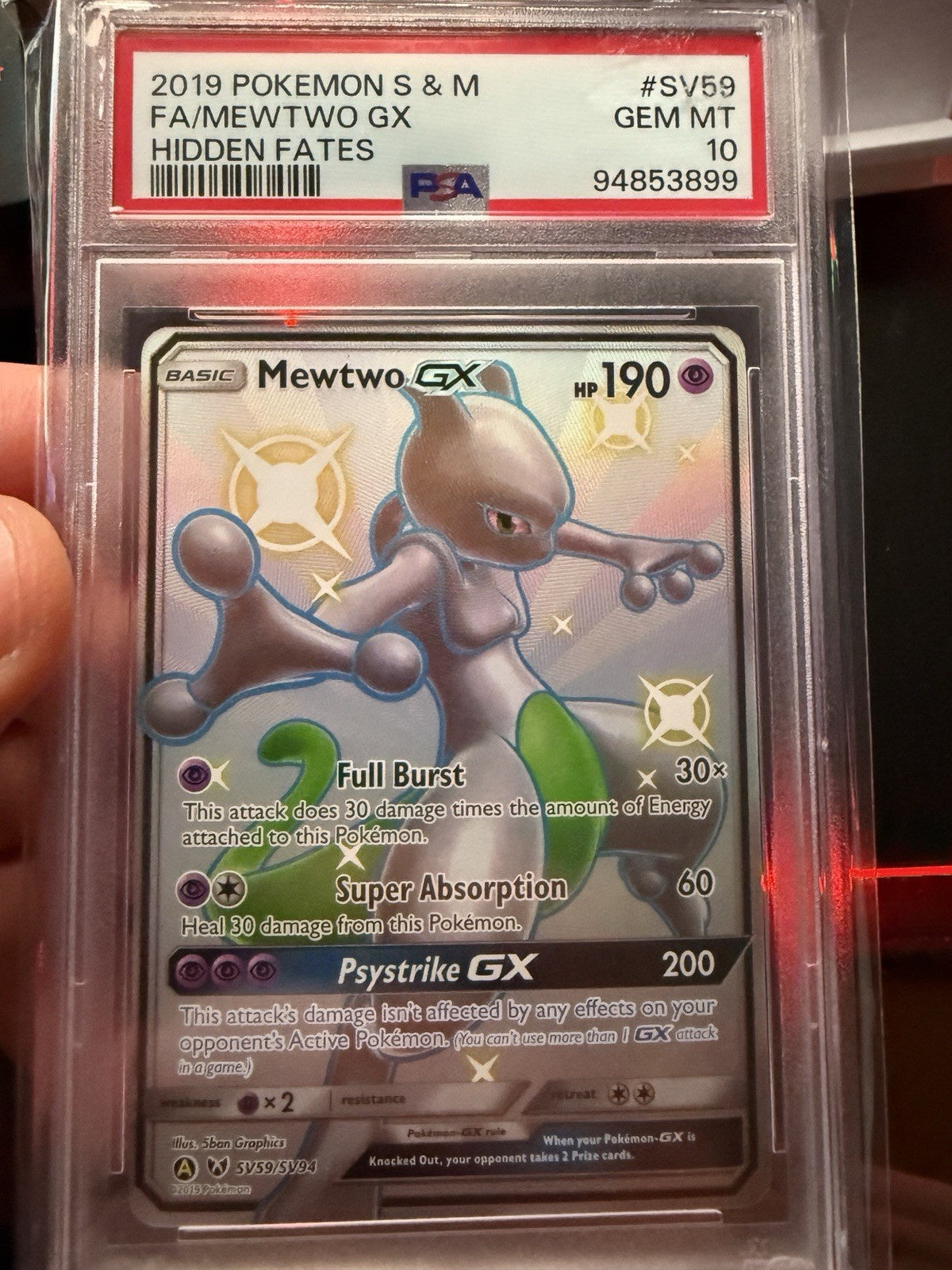 Mewtwo GX – Hidden Fates SV59/SV94 (PSA 10) | Pokémon TCG GEM MINT