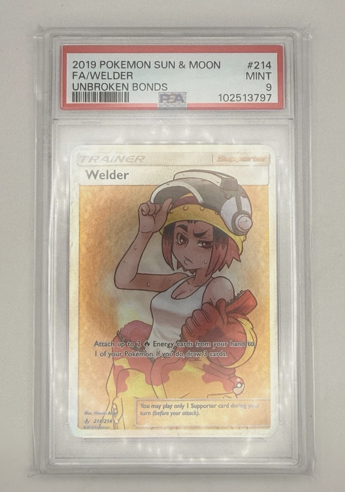 Welder (Full Art) 214/214 Sm-Unbroken Bonds Holo PSA 9 MINT