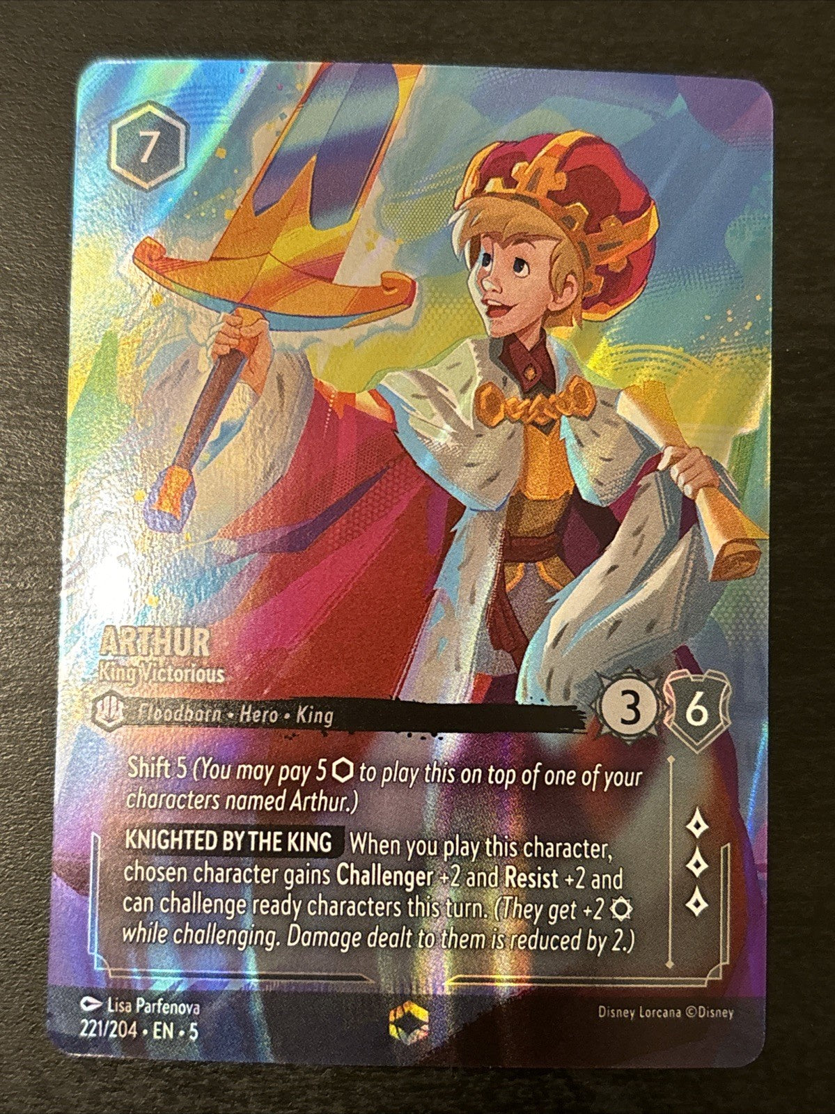 Product image of Arthur - King Victorious (Enchanted) 221/204 Disney Shimmering Skies Holo