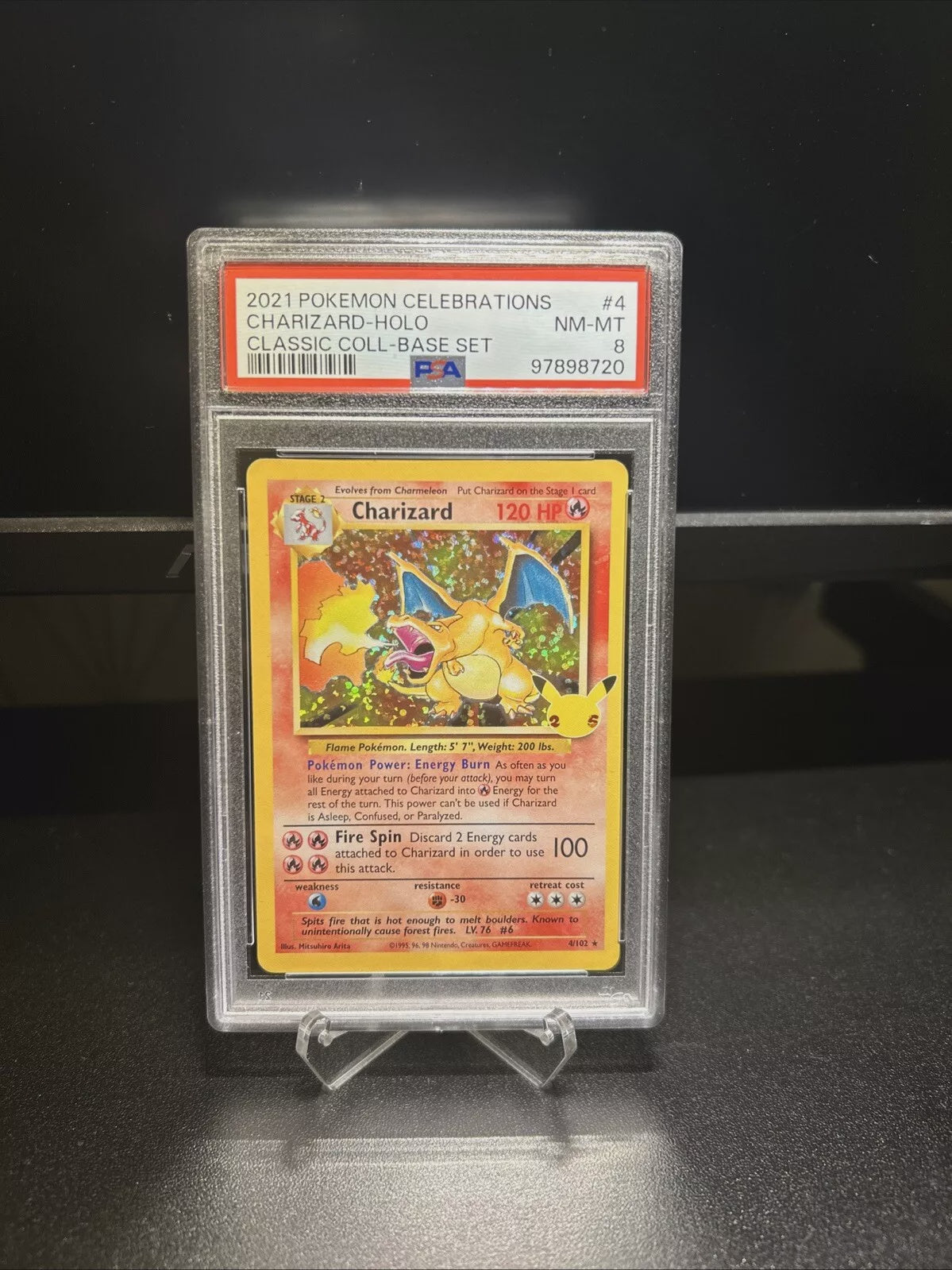 PSA 8 Pokemon Celebrations Charizard Holo 4/102 25th Anniversary Collection 2021