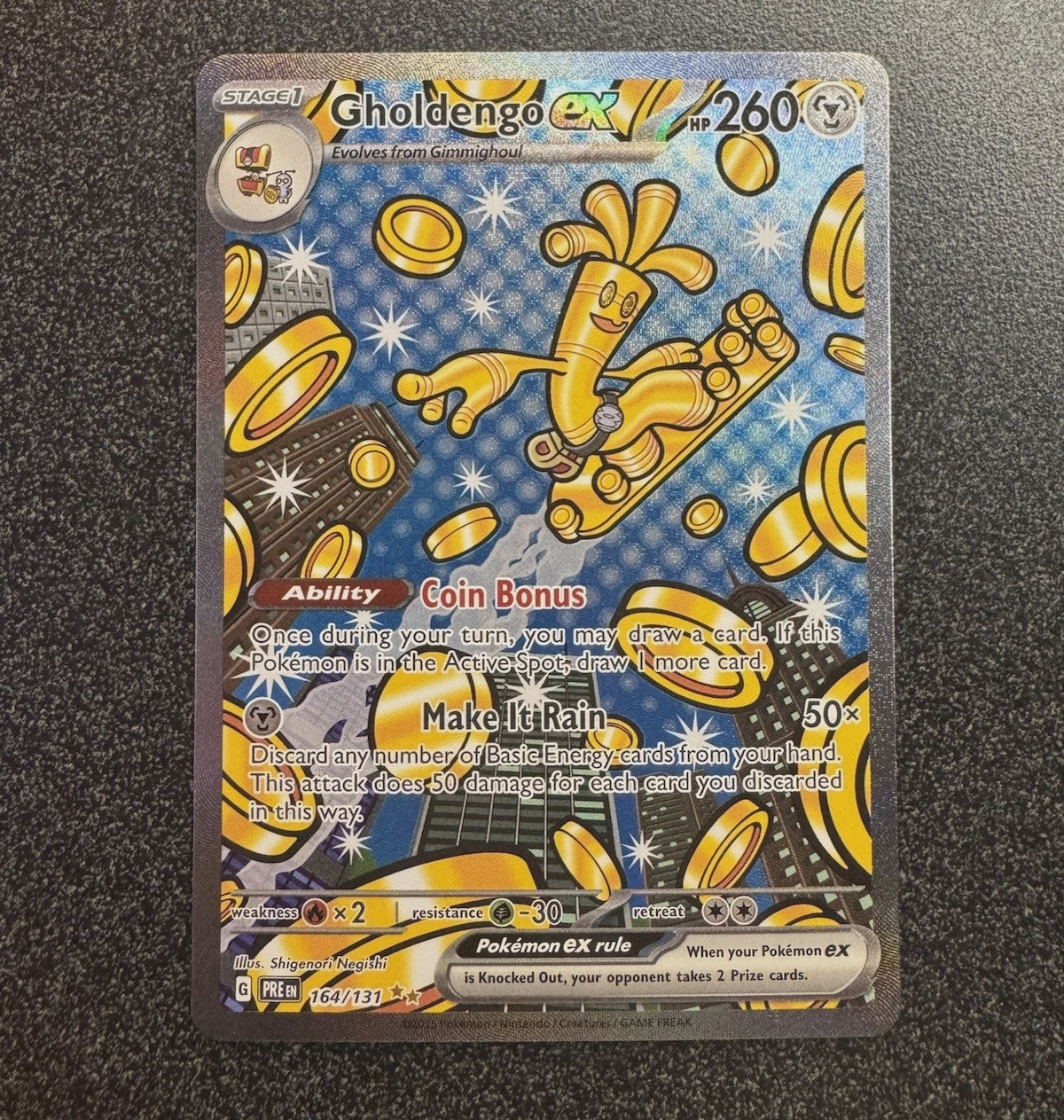 Gholdengo ex – 164/131 SIR Prismatic Evolution | Pokémon TCG Near Mint