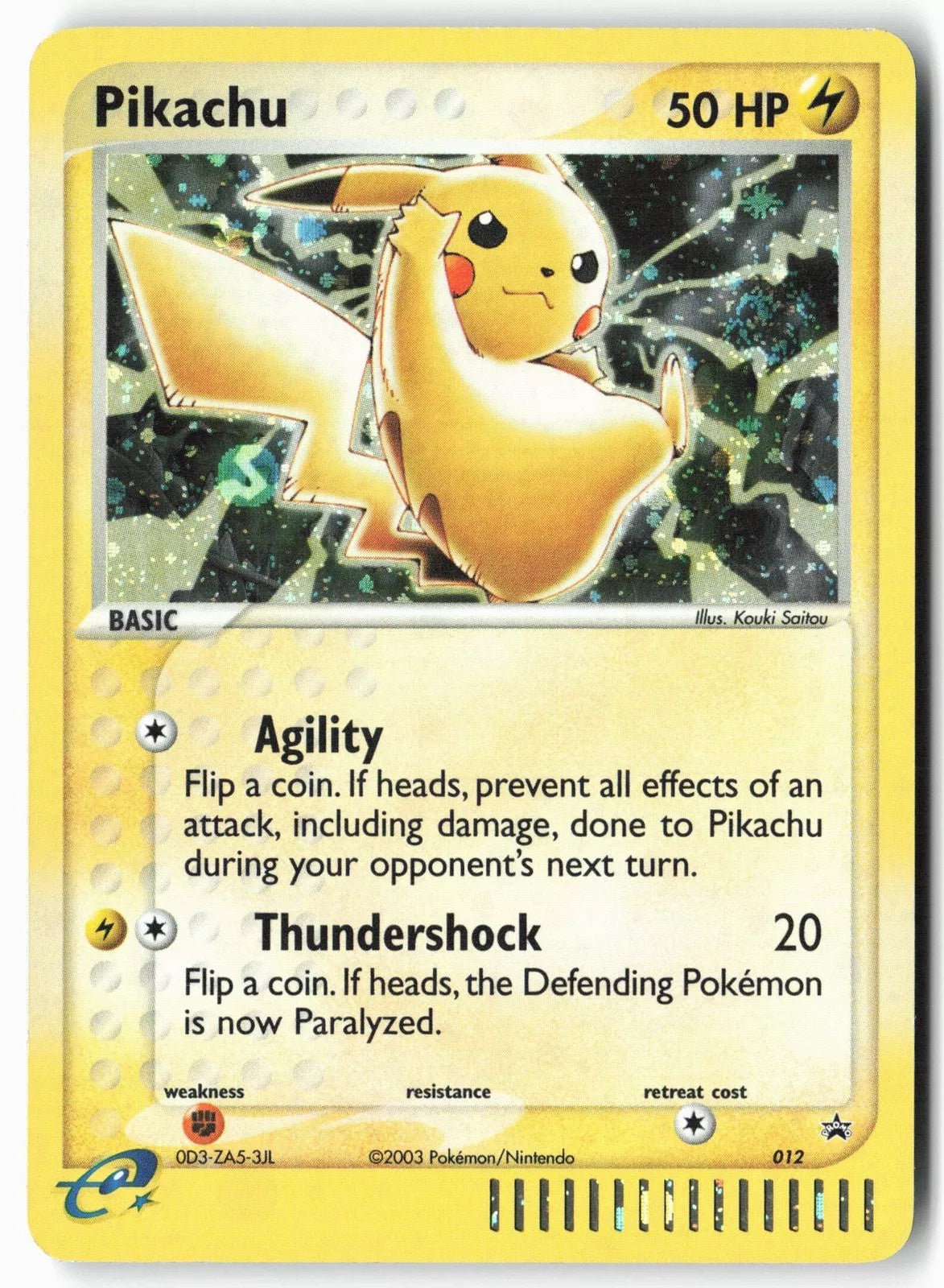 Pikachu 012 Nintendo Promo EX Series Collector’s Tin Swirl Holo Pokémon Card