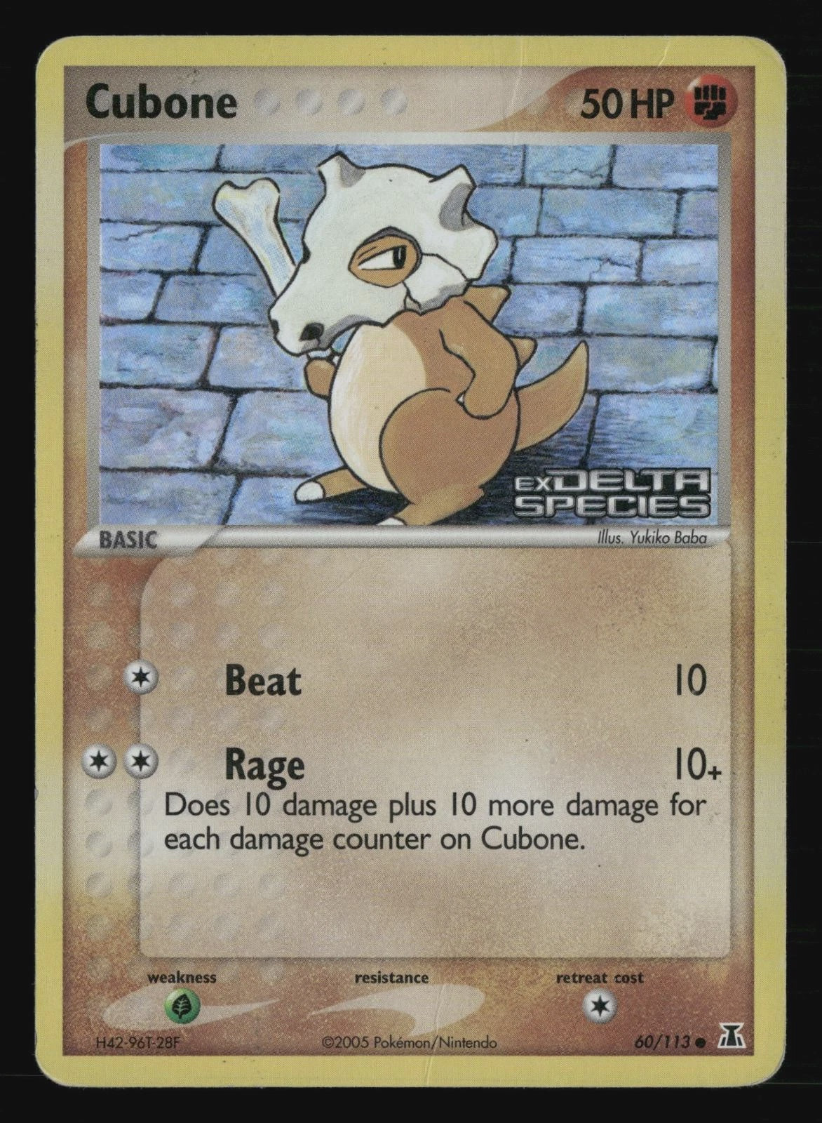 Pokemon Cubone 60/113 Delta Species Reverse Holo LP Card