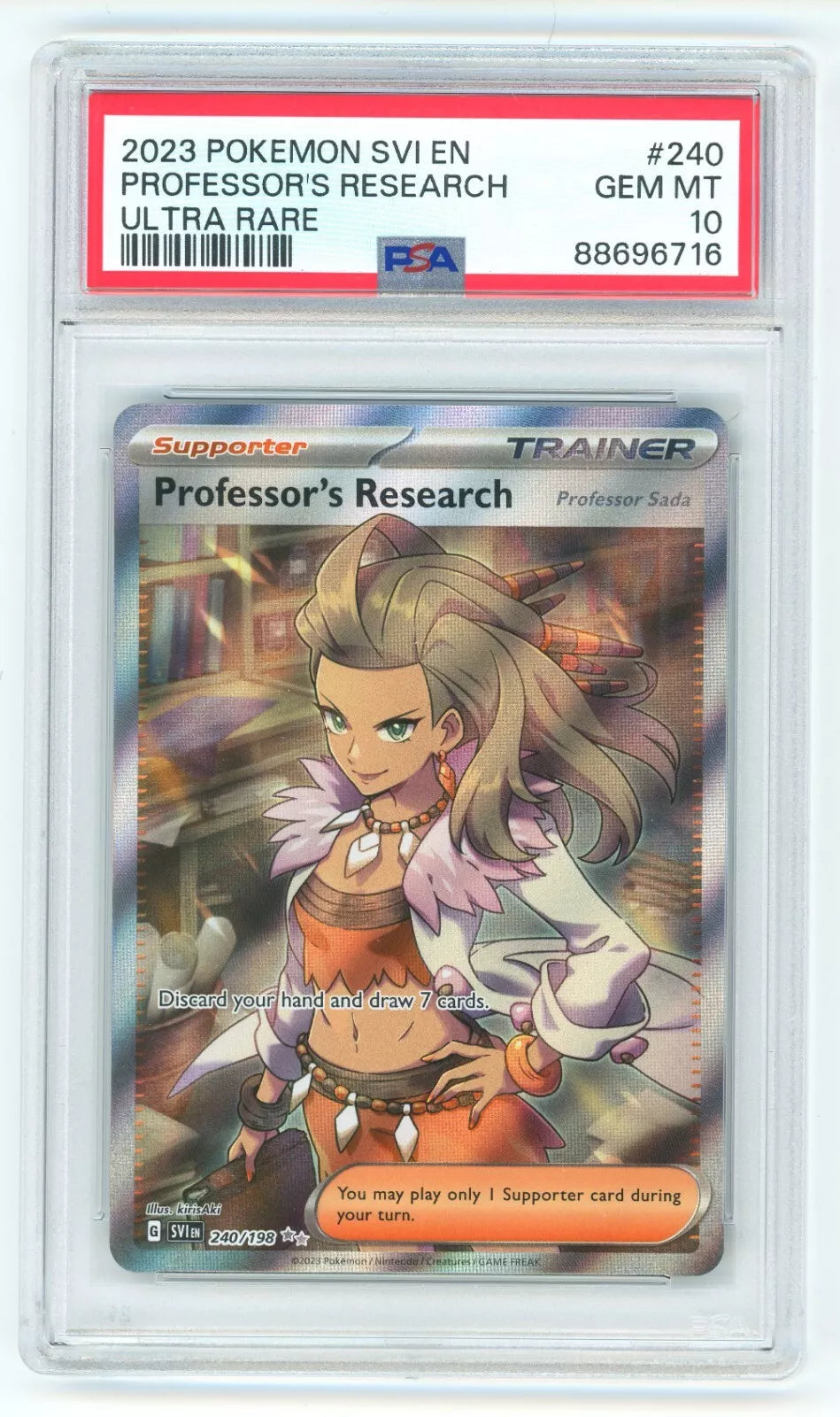 Product image of PSA 10 Professor's Research 240/198 Professor Sada Ultra Rare Pokemon Card