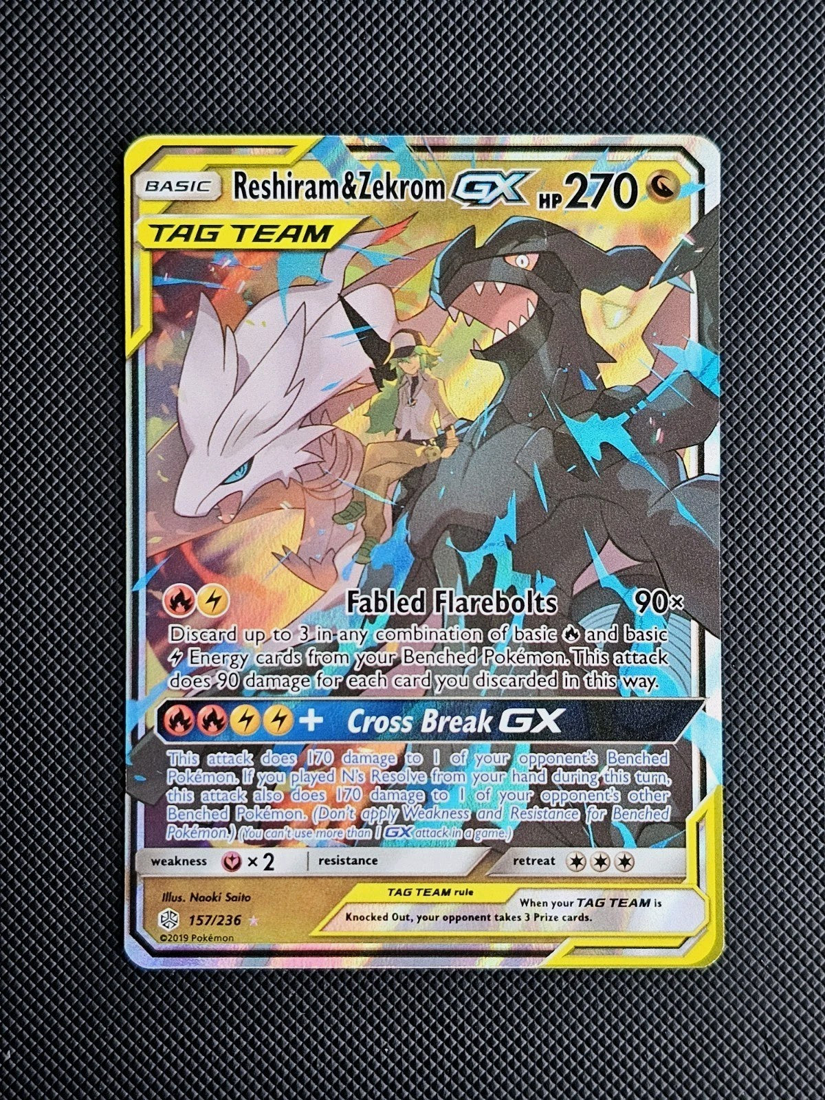 Pokemon Tag Team Card Reshiram & Zekrom GX Tag Team Pokemon Card - 157/236 Cosmic Eclipse, Ultra Rare (LP) Moltres Upc Pokemon Tag Team Card Reshiram & Zekrom GX Tag Team Pokemon Card - 157/236 Cosmic Eclipse, Ultra Rare (LP) Moltres Upc