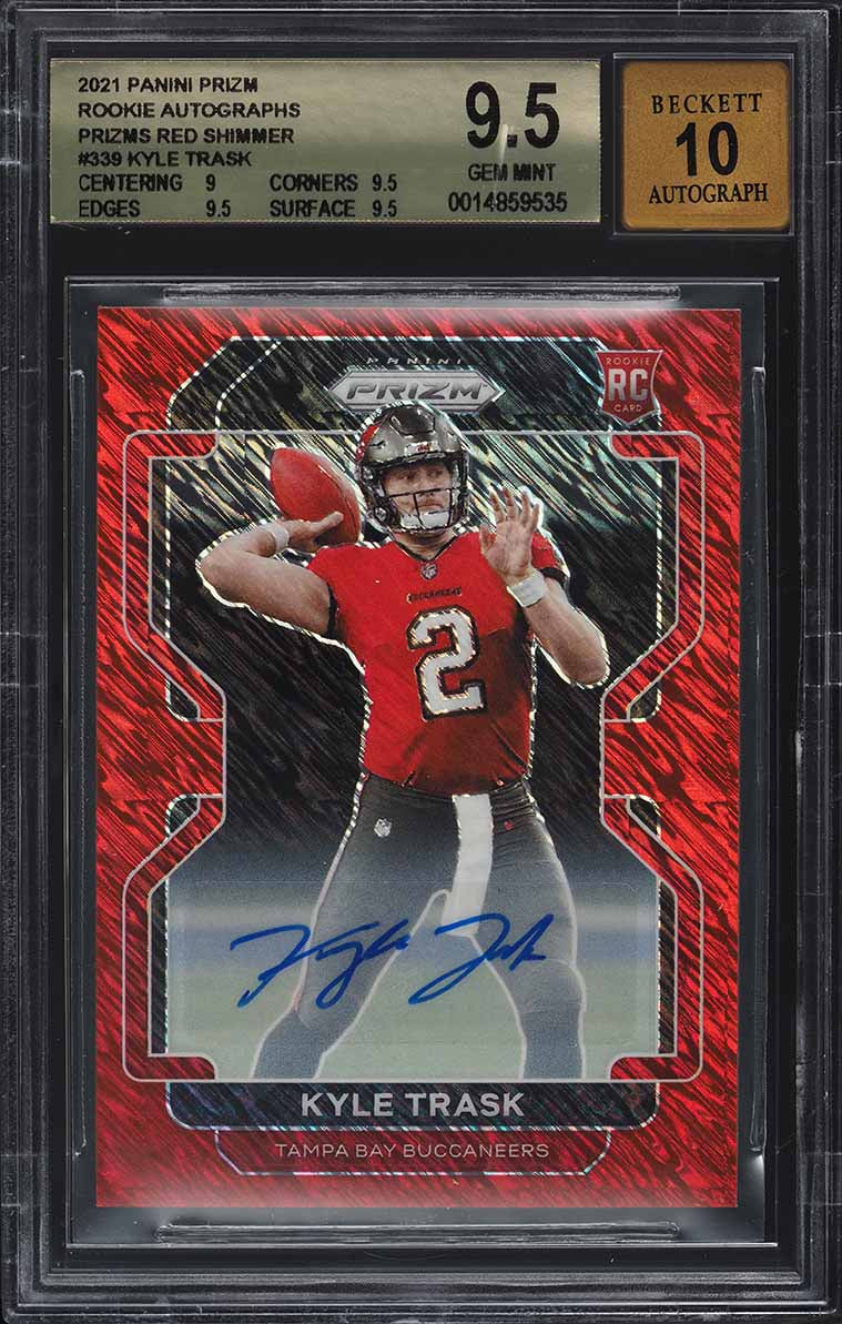 Product image of Kyle Trask | 2021 Panini Prizm Red Shimmer Prizms | Rookie Auto /35 | BGS 9.5 Gem Mint | Buccaneers