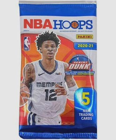 2020-21 Panini NBA Hoops 5-Card Booster Pack – Sealed Basketball Trading Cards