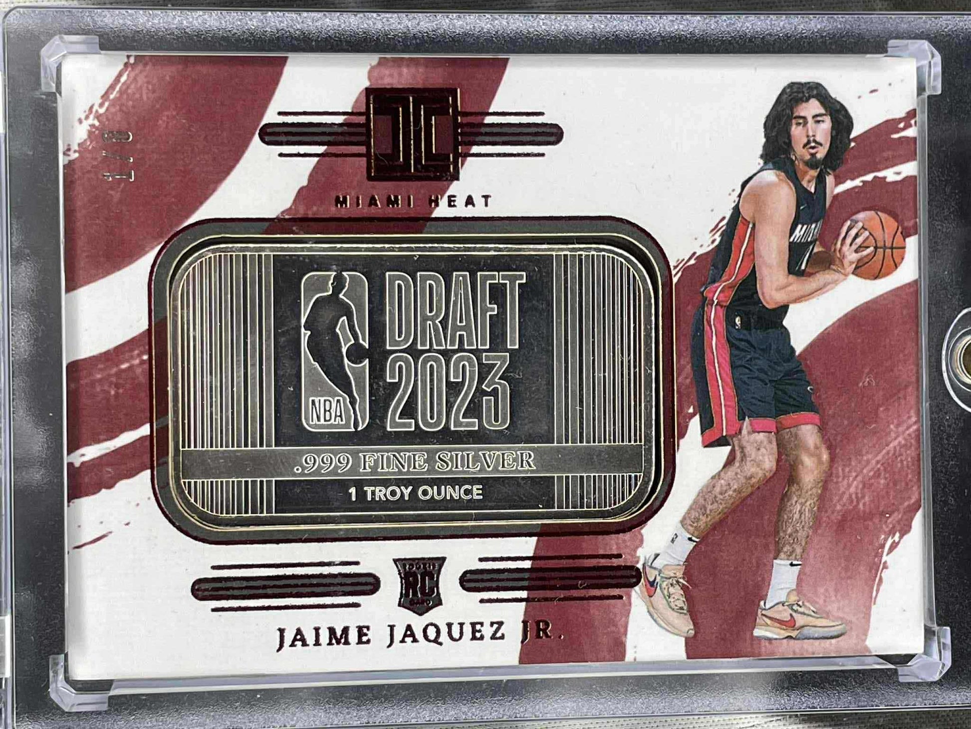 “2023-24 Panini Impeccable Jaime Jaquez Silver Bar Rookie card numbered /8.”