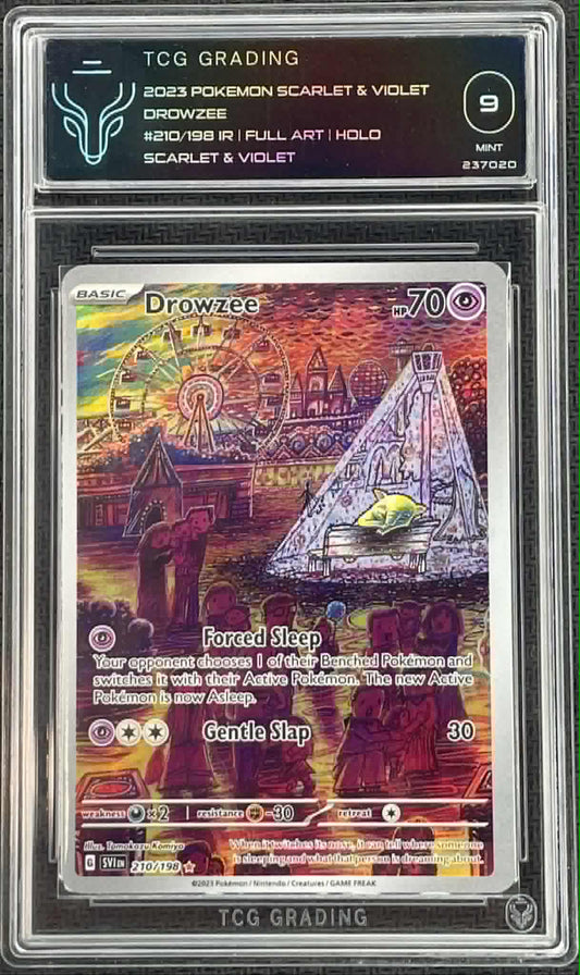 Drowzee 210/198 Illustration Rare PSA 9 Scarlet & Violet Pokémon trading card graded by PSA.