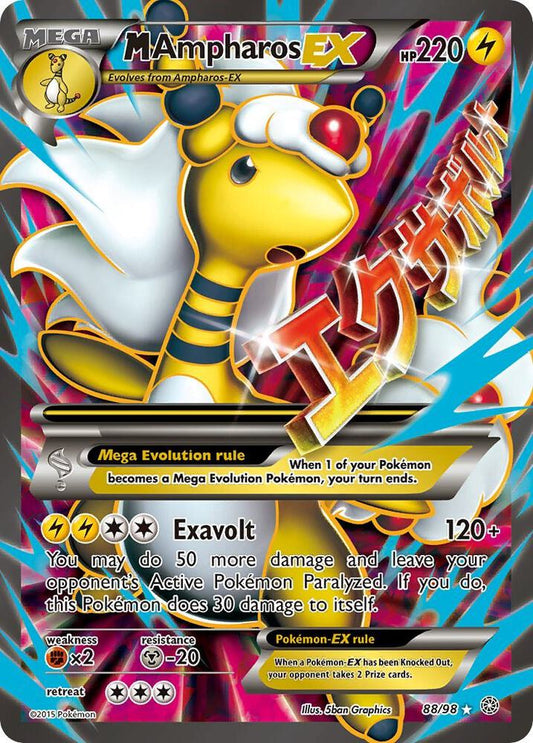 M Ampharos EX 88/98 Ancient Origins Ultra Rare holo NM LP Pokemon card