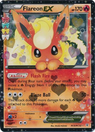 Pokémon Flareon EX RC6/RC32 Generations Radiant Collection NM Card