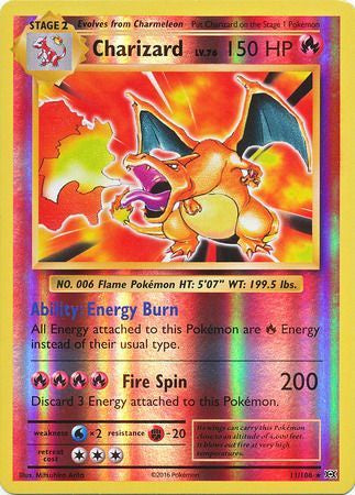 Pokemon Charizard Reverse Holo 11/108 XY Evolutions LP/NM